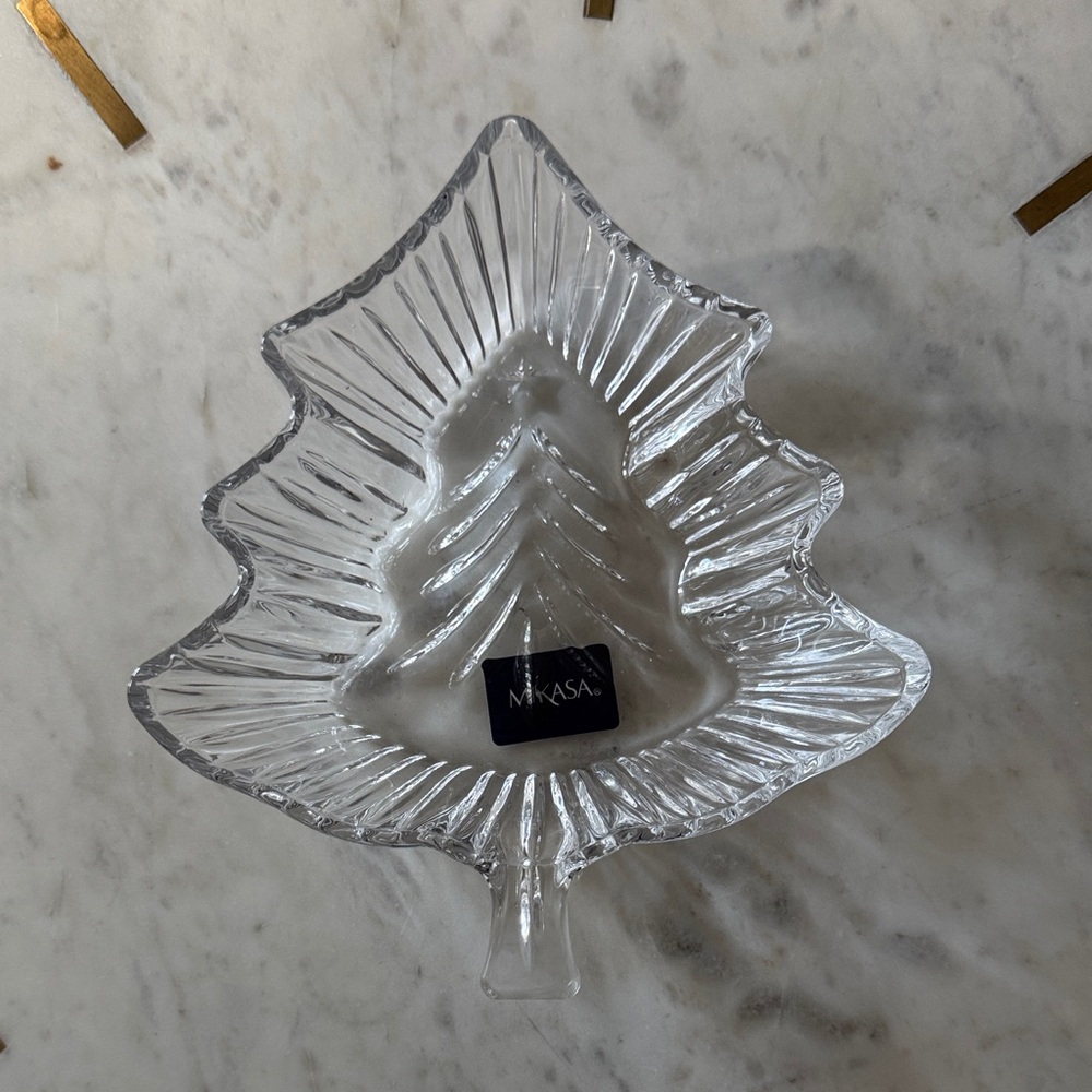 Mikasa Crystal Clear Christmas Tree-Shaped Dish